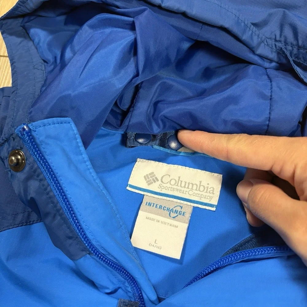 Columbia Kid Boy Blue Interchange Omni-Tech WP‎ Shell Only Jacket US L Youth